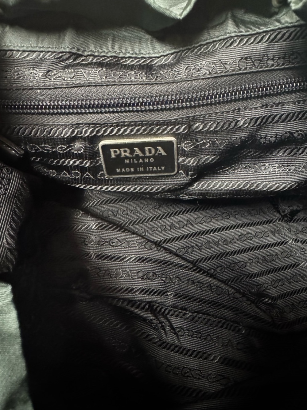 PRADA Vela Double Front Pockets Nylon Backpack Green COA & Dust Bag Medium - Picture 13 of 16